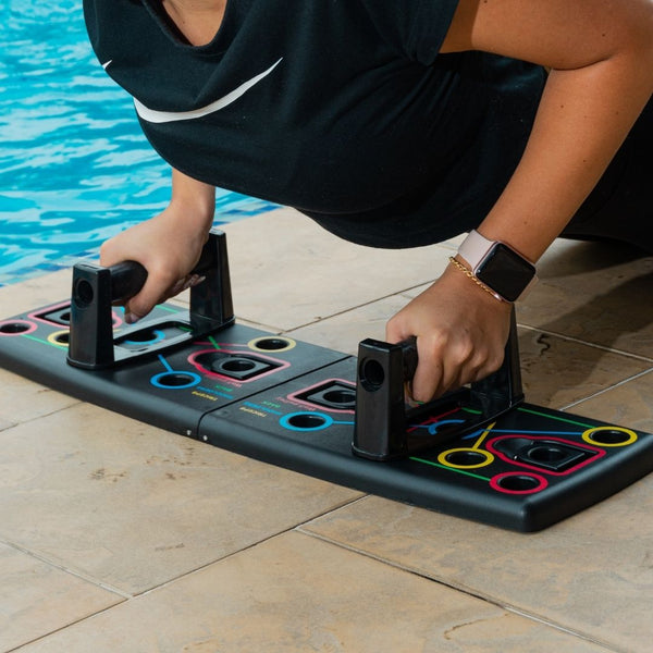 Tabla Plegable Push UP Sistema de Entrenamiento + Bandas Tubulares